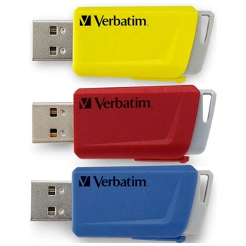 USB флеш накопитель Verbatim 3x16GB Store 'n' Click Red/Blue/Yellow USB 3.2 (49306) Verbatim 49306 912146