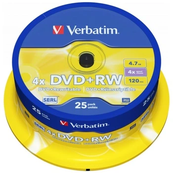 Диск DVD Verbatim 4.7Gb 4x CakeBox 25 шт silver (43489) Verbatim 43489 913060