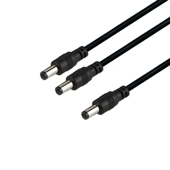 Кабель DC to 2DC 12v 5.5x2.1 mm 30cm Чорний
