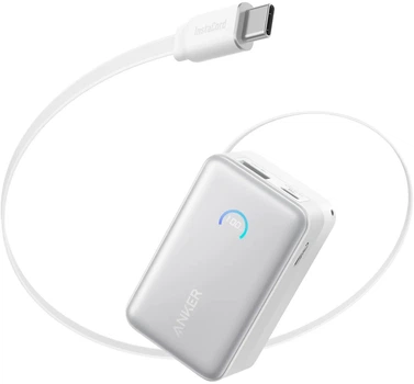 Powerbank Anker Nano 10000 mAh 45W Built-In USB-C Cable White (194644223861)