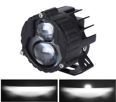 Светодиодная LED-фара (линза) для мотоцикла, скутера и электротрайка - 32W, 12-50V белый свет