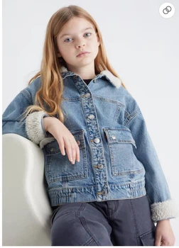 Джинсова куртка для дівчинки від бренду Levi’s колір блакитний розмір 158 см (14 років)