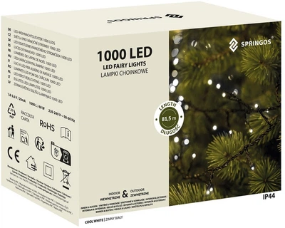 Новорічна гірлянда Springos 1000 LED 80 м (5907719422053)