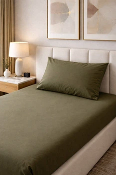 Простирадло SoundSleep 120098680 145х215 см бавовна оливковий