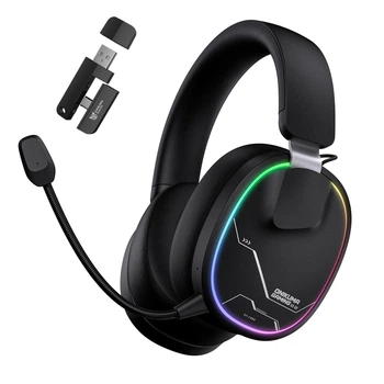 Ігрові бездротові навушники Onikuma GT836I з RGB-підсвічуванням, мікрофоном, Bluetooth + 2.4G, Type-C, для ПК, PS4, PS5, телефону Black