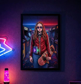 Постер в рамці під склом Stranger Things, Макс у ретро-аркадному стилі А4