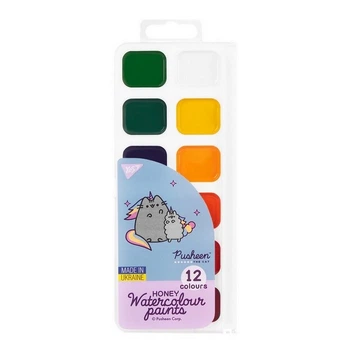 Фарби акварельні Yes Pusheen, 12 кольорів, медові (110275)