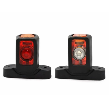 Світлодіодні габаритні LED ріжки 8,5см 12–24 V (червоний + білий + жовтий) комплект 2 шт