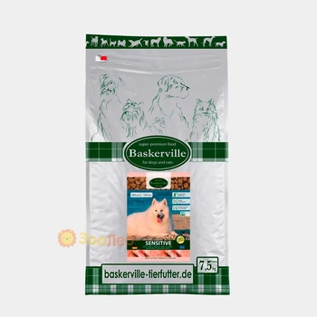 Сухой корм для собак Baskerville Sensitive с говядиной и курицей, 7.5 кг