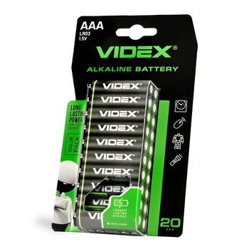 Батарейка лужна Videx LR03/AAA 20шт BLISTER