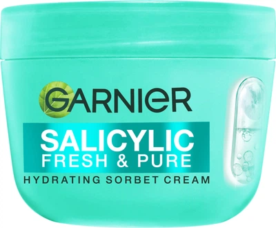Зволожувальний крем-сорбет Garnier Salicylic Fresh & Matte Hydrating Sorbet Cream Із саліциловою кислотою для надання свіжості та матування шкіри обличчя 85 г (3600542663335)