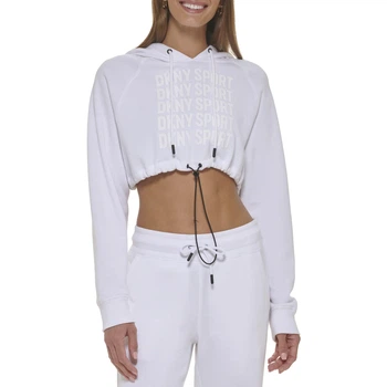 Женское укороченное худи DKNY на флисе 1159850500 (Белый XL) - Уценка