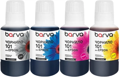 Комплект чернил Barva для Epson 101 Special Pigmented/Water Soluble OneKey (1K) 4x140 мл BK/C/M/Y (E101-140-MP)