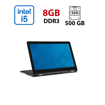 Ультрабук-трансформер Dell Inspiron 15-7568 / 15.6" (1920x1080) IPS / Intel Core i5-6200U (2 (4) ядра по 2.3 - 2.8 GHz) / 8 GB DDR3 / 500 GB SSD / Intel HD Graphics 520 / WebCam / Windows 10 Lic б/у
