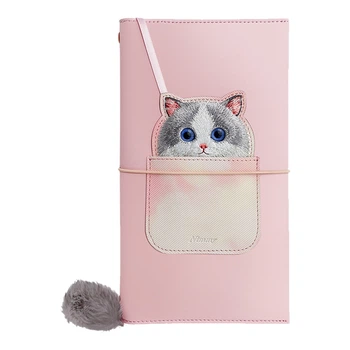 Блокнот Nimmy обложка из PU кожи Hand Book Combination 3 кармана с внутренней стороны для банковских карт или визиток Ragdoll Pink