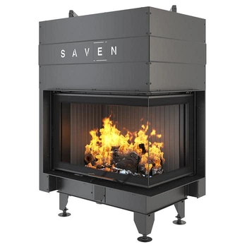 Каминная топка кутова SAVEN Energy Up 75х50х47R Black (15,1 kW) ECO