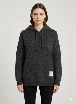 Жіноча кофта з капюшоном тепла R 656 темно-сіра, L-XL
