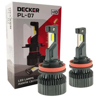 Светодиодные авто LED лампы Decker PL-07 Цоколь H11/H8/H9 6000K 50W 12-24V 12000Lm c обманкой в штатные места!