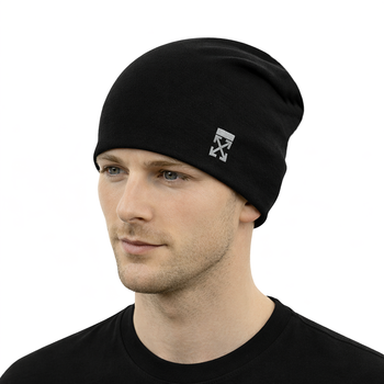 Мужская спортивная трикотажная шапка Черный