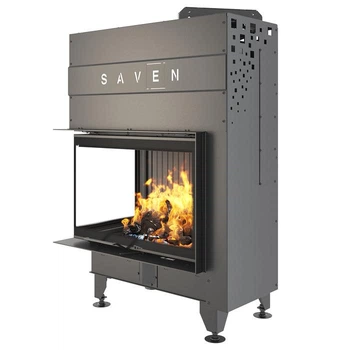 Каминная топка кутова SAVEN Energy Up 75х50х47L Black (15,1 kW) ECO