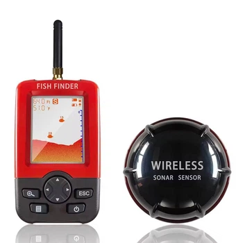 Бездротовий ехолот Lucky Fish Finder XJ-01 для риболовлі з кольоровим LCD дисплеєм червоний