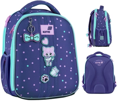 Рюкзак школьный Kite Education 555S для девочки Фиолетовый 36.5x27x15.5см 14 л Ортопедический каркасный 1-4 класс (K26-555S-3)