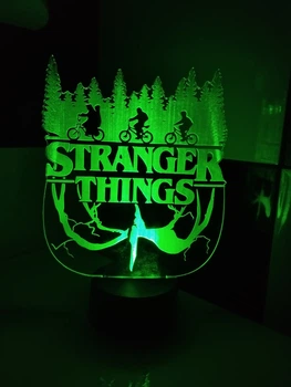 3d-светильник Чудные чудеса stranger things, 3д-ночник, несколько подсветок (батарейка + 220 В)