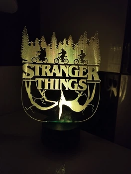 3d-светильник stranger things, 3д-ночник, несколько подсветок (на батарейке)