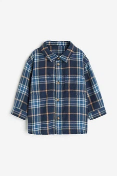 Фланелевая детская рубашка в клетку для мальчика 92 см (1,5-2Y) H&M синий