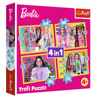 Пазл 4 в 1 Barbie: Веселий світ Барбі - 35, 48, 54, 70 елементів Trefl 34626
