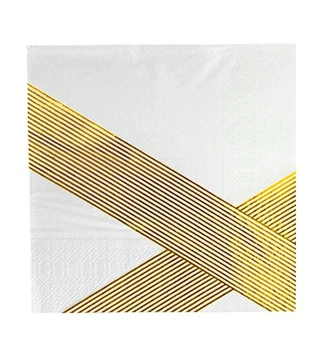 Салфетки праздничные "Lines" (20 шт.), 33х33 см., цвет - белый