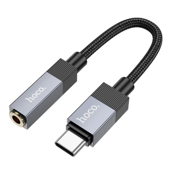 Кабель Aux Hoco UPA32C Type-C (Male) to Aux 3.5mm (Female) 15cm Чорний