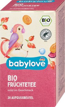 Органический детский фруктовый чай Babylove Bio fruchtetee, 40гр (20 пакетиков)