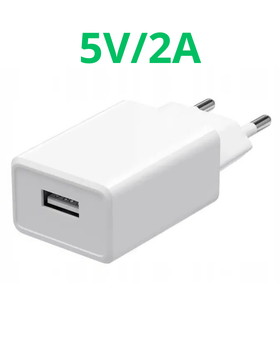 Блок питания USB адаптер для зарядки универсальный 5V 2A 10W белый