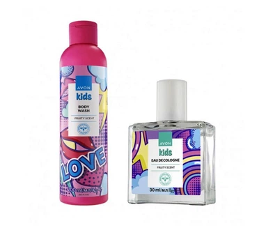 Детский парфюмерно-косметический набор Avon Kids 2-в-1: Детский гель для душа Avon Kids с фруктовым ароматом 200 мл + Детская туалетная вода Avon Kids EAU Decologne Fruity Scent с фруктовым ароматом 30 мл