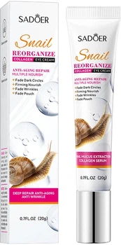 Крем для кожи вокруг глаз Sadoer Reorganize Collagen Eye Cream с коллагеном и экстрактом слизи улитки 20 г (6976068951193)
