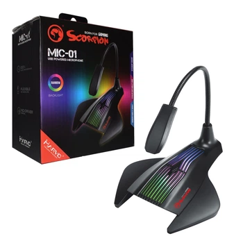 Мікрофон дротовий на підставці MARVO MIC-01 USB з підсвічуванням Black