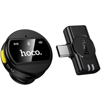 Мікрофон бездротовий Hoco L21 Fair wireless microphone Type-C для Android кліпса й магнітне кріплення Чорний