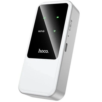 Портативний модем WiFi роутер Hoco HI42 маршрутизатор 2.4 ГГц, 2×2000 mAh, WIFI6 бездротовий зв'язок інтернет для домашнього використання Білий
