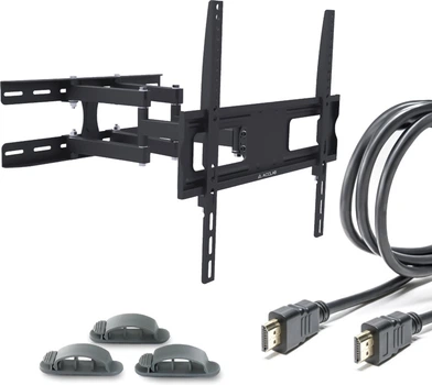 Настенное крепление для телевизора ACCLAB AL-FR40/ART 26-65" + Кабель HDMI 1.8 м (Крепление + HDMI + Органайзер)