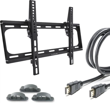 Настінне кріплення для телевізора ACCLAB AL-FR40/T 26-75" + Кабель HDMI 1.8м (Кріплення + HDMI + Органайзер)