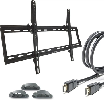 Настенное крепление для телевизора ACCLAB AL-FR60/T 37"–86" + Кабель HDMI 1.8 м (Крепление + HDMI + Органайзер)