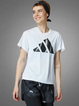 Спортивна футболка для бігу жіноча Adidas Run It Brand Love Performance IL4744 M White (4066763423957)