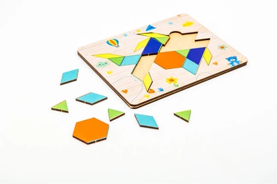 Сортер пазл дитячий розвиваючий PuzzleOK Танграм Рибка17 деталей