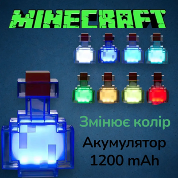 Minecraft brownstone bottle ночник зелье светодиодная USB лампа меняет цвет