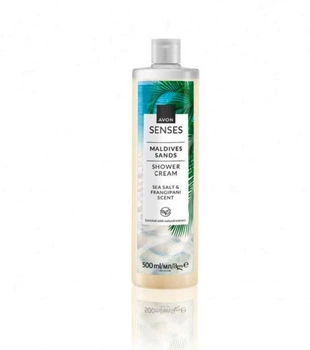 Гель для душу Avon Senses Мальдівські піски Maldives Sands Shower Cream з морскою сіллю та квіткою франжипані 500 мл