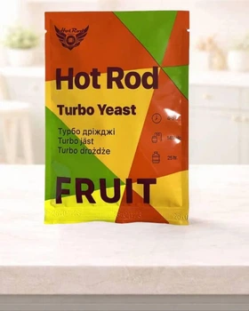 Турбо дрожжи Hot Rod Fruit спиртовые турбо дрожжи для фруктового сусла, 25 л, 60 г
