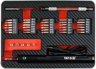 Акумуляторна викрутка YATO YT-27930 з набором насадок з подовжувачами