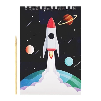 Скретчбук "Космос" 20-8807-WH-1 на спіралі, 10 аркушів, 14х20 см Bambi 20-8807-WH-1