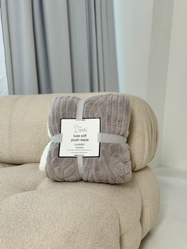 Плед на эко-овчине Dushka Home 21527 200х230 см серый